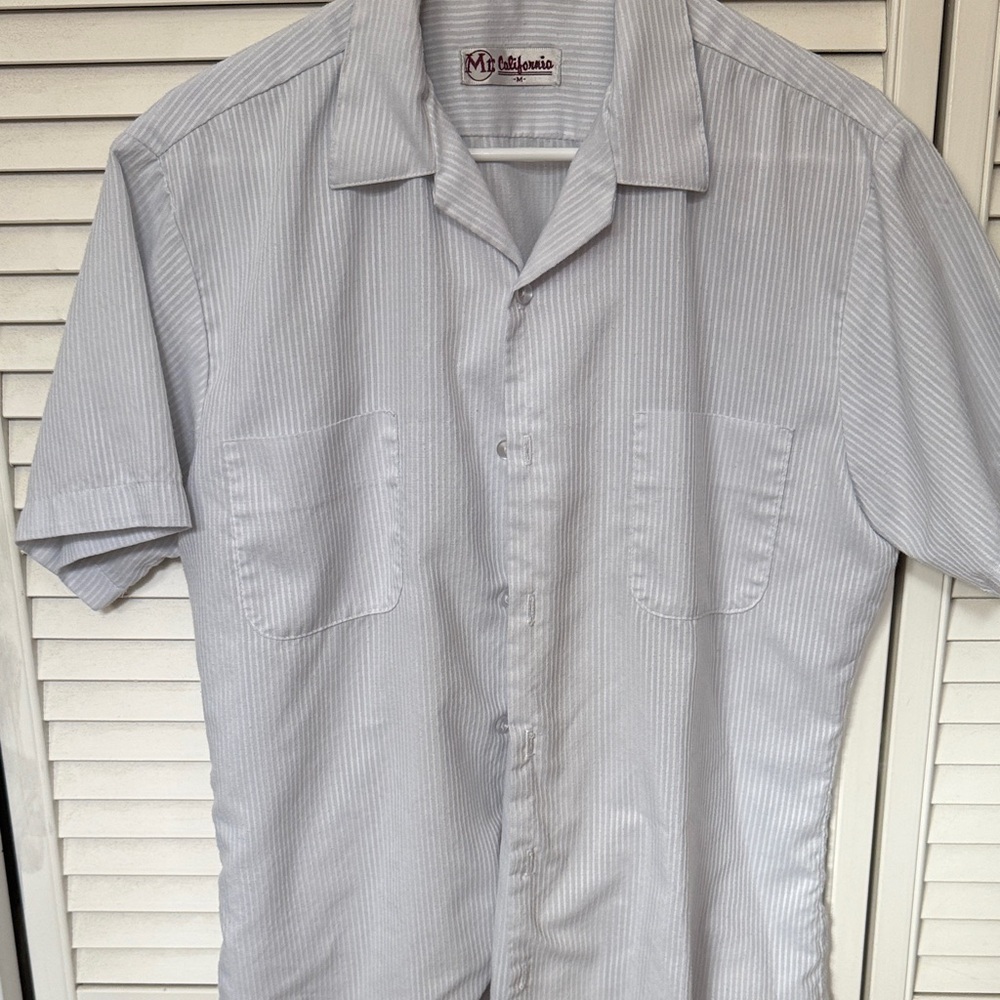 Mr. California Men's White Striped Shirt